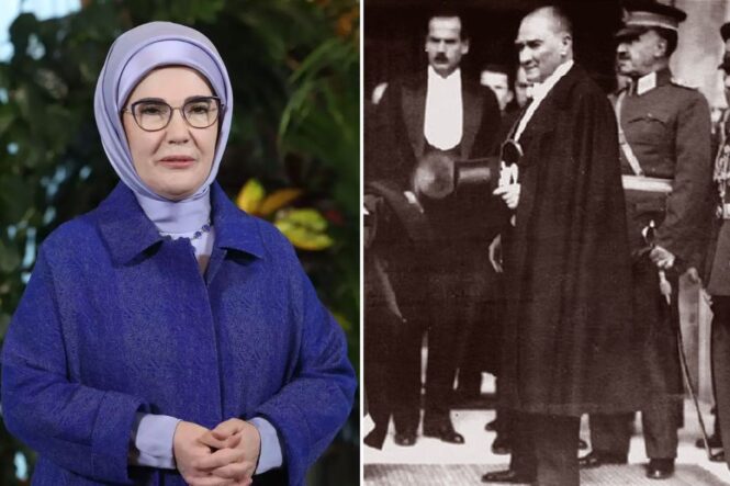 Emine Erdoğan, Mustafa Kemal Atatürk'ü andı; herkes kullandığı kelimenin anlamını aratıyor